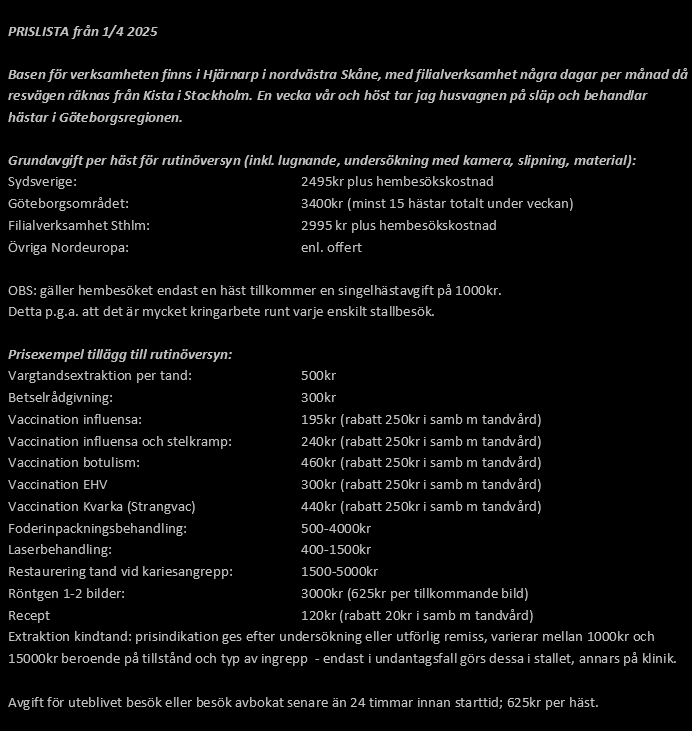 Vad kostar hästtandvård